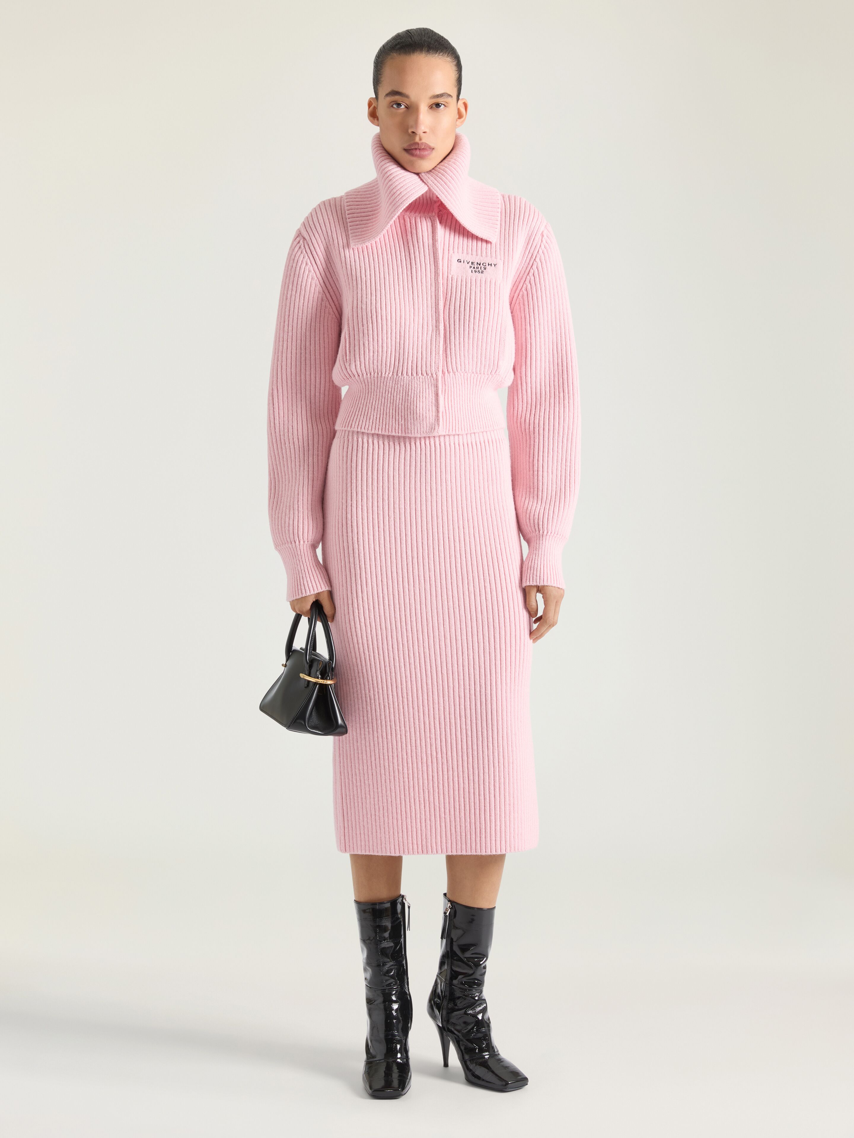 Gonna midi in lana di alpaca con GIVENCHY Paris 1952